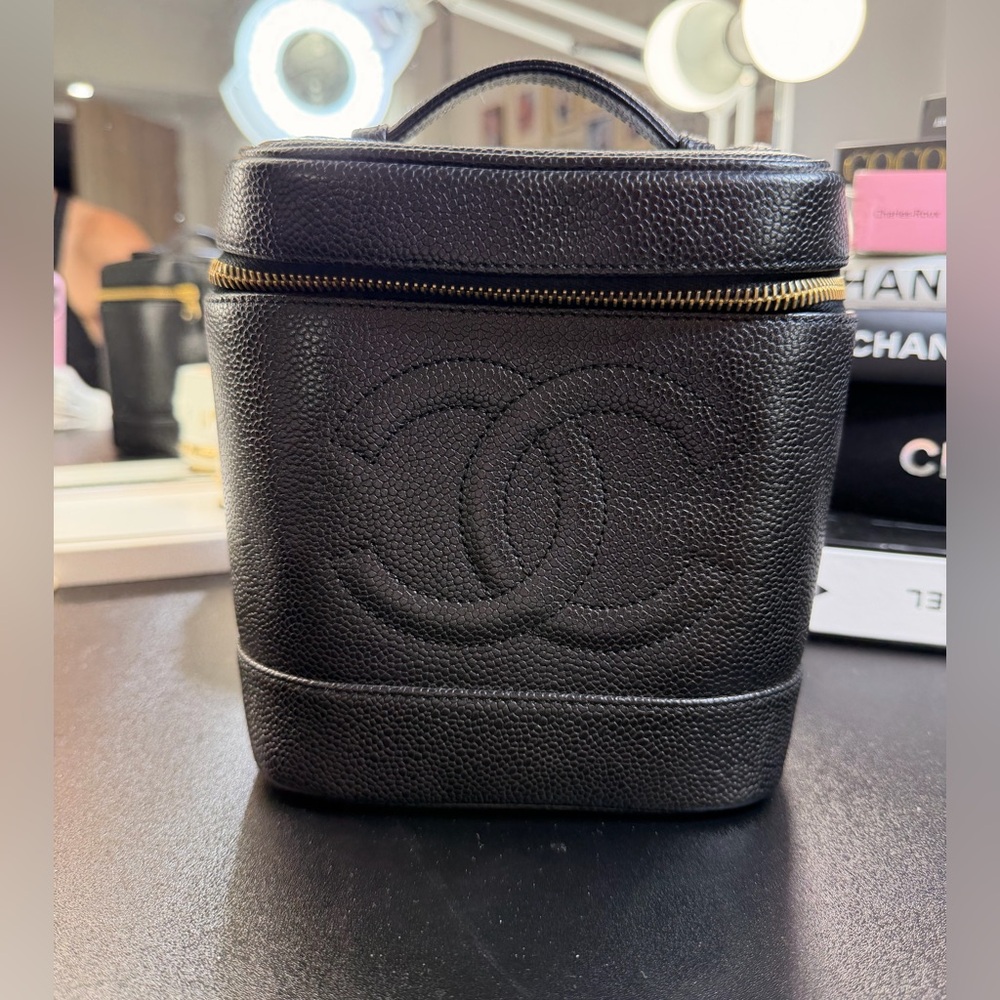 Chanel Black Caviar Vanity Case | Vintage